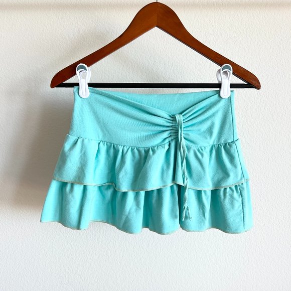 Hollister Dresses & Skirts - Hollister Teal Ruffle Mini Low Rise Skirt Small